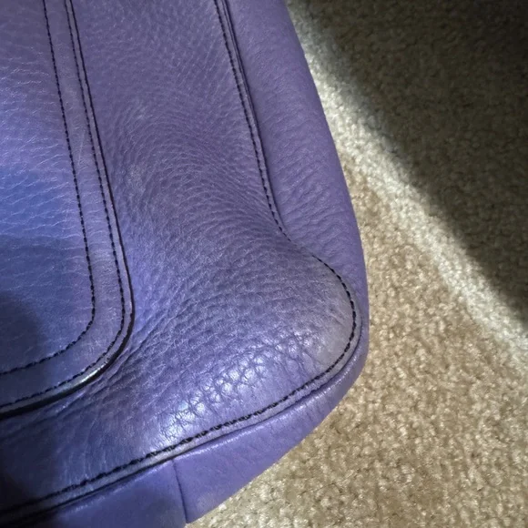 Coach Purple Leather Hobo Bag - Picture 4 of 6